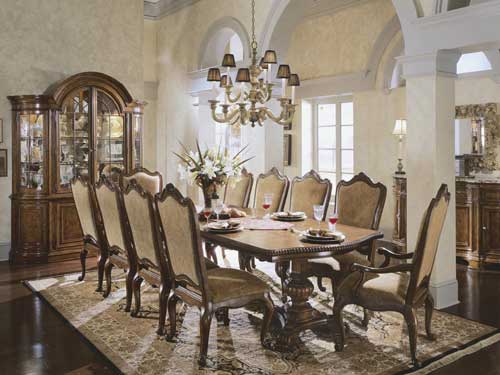 desain interior set furnitur ruang makan